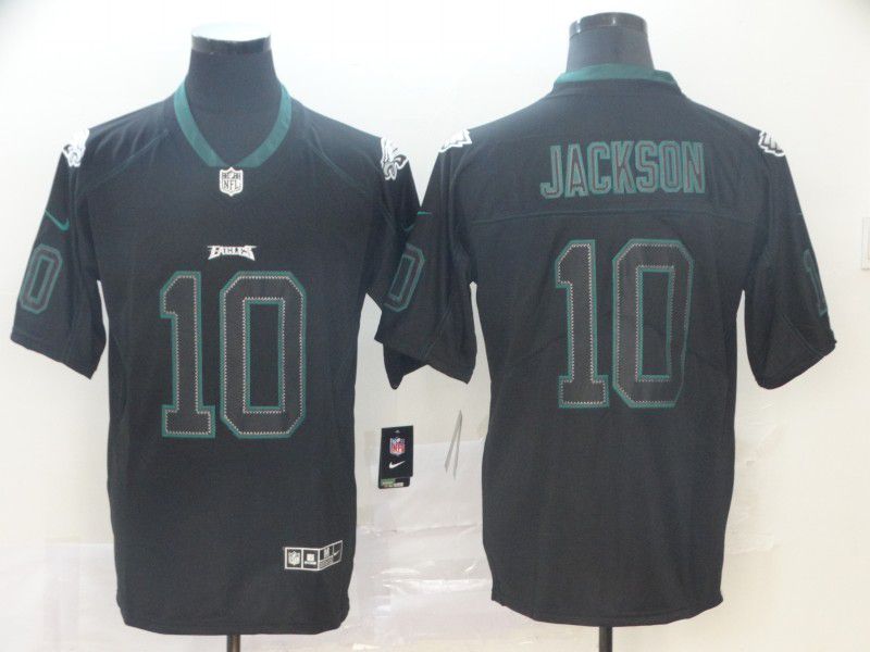 Men Philadelphia Eagles 10 Jackson Nike Lights Out Black Color Rush Limited NFL Jersey